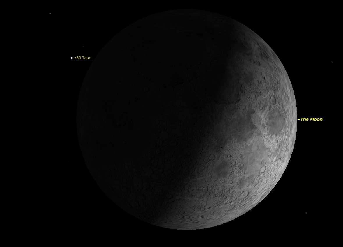Mond bedeckt 68 Tau am 07.03.2014