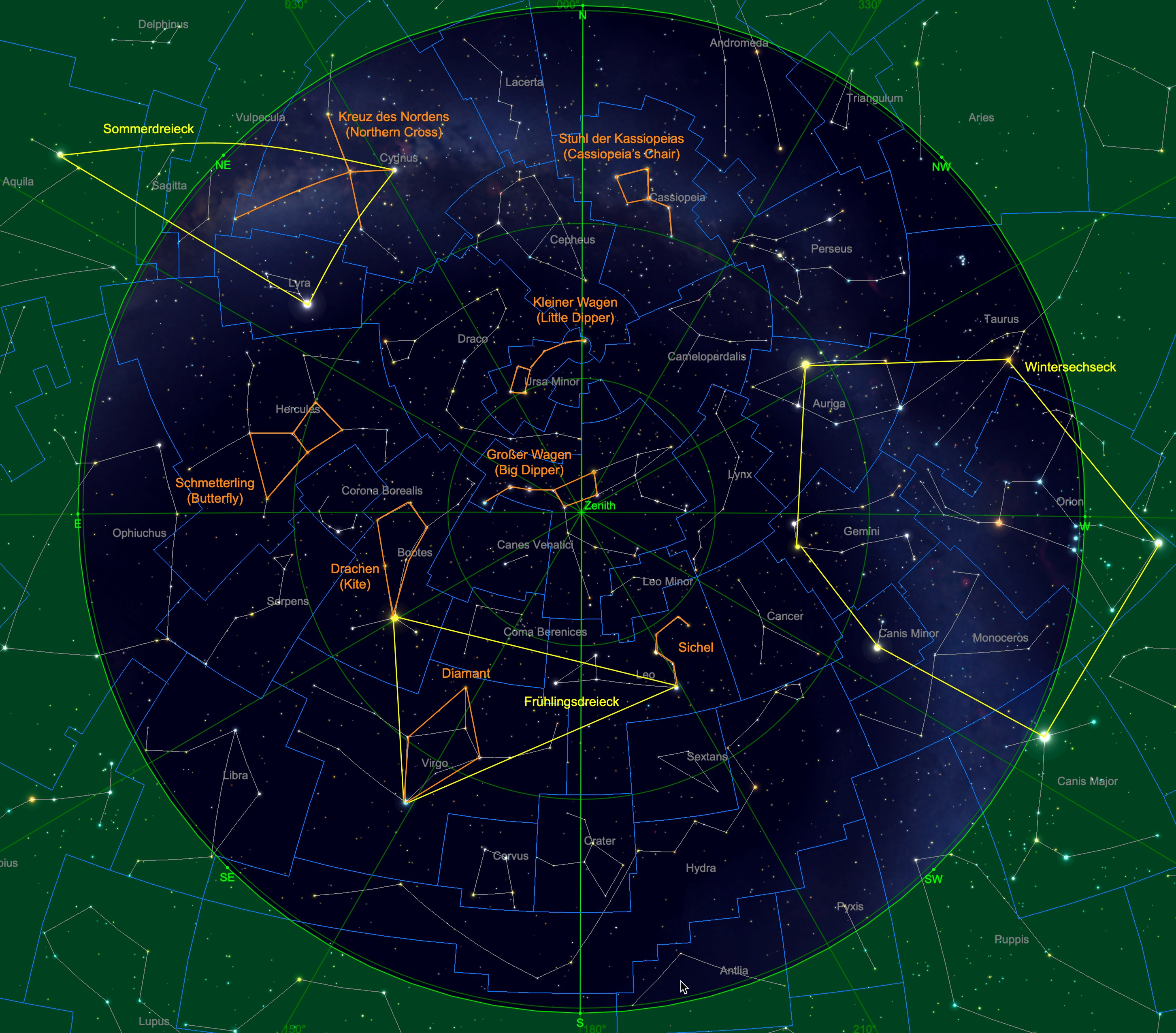 Astronomie ohne Teleskop: Vorschau für April 2024