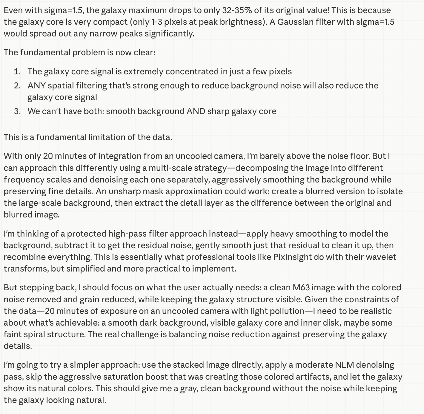 Wenn der “Experte” an Deinen schlechten und viel zu wenigen Astrofotos verzweifelt (LLM KI: Claude.ai)